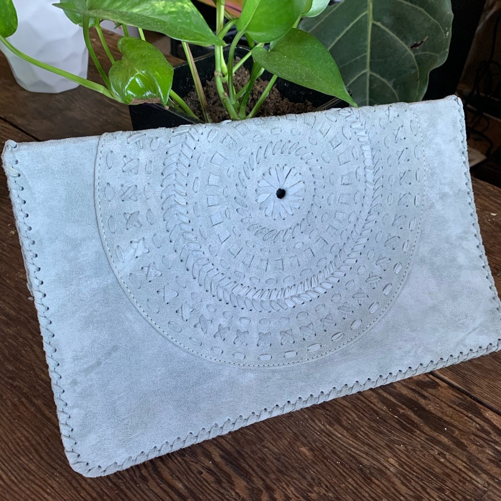 Leather/Suede Clutch Crossbody